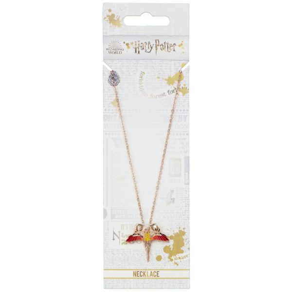 Harry Potter Rose Gold Plated Necklace Fawkes