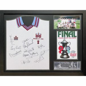 West Ham United FC 1980 FA Cup Final Signed Shirt Framed